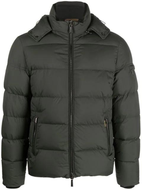 quilted-finish puffer jacket by MOORER
