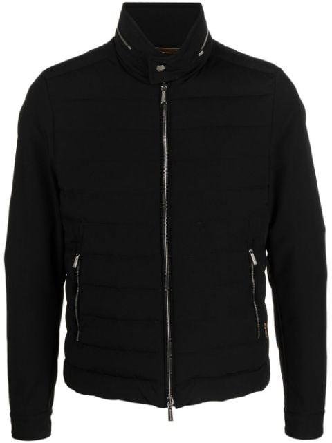 quilted-finish zip-up jacket by MOORER