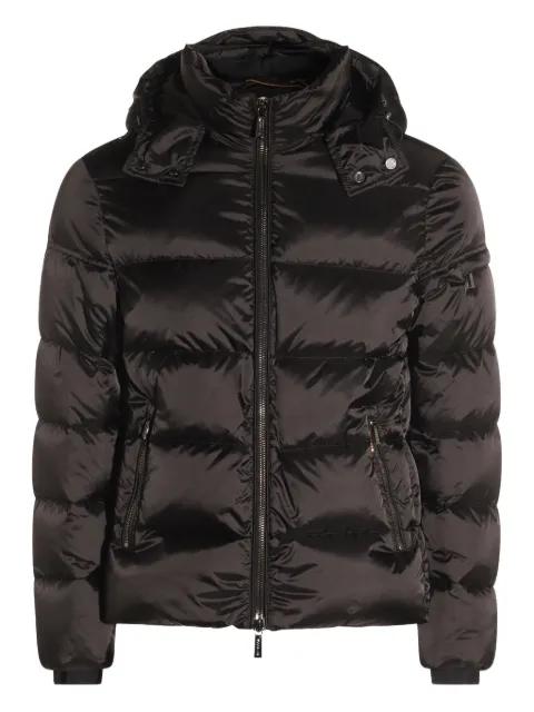 quilted hoodied puffer jacket by MOORER