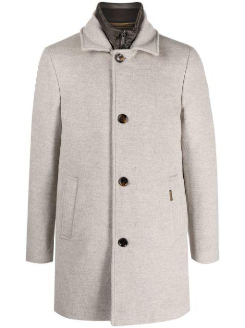 quilted single-breasted coat by MOORER