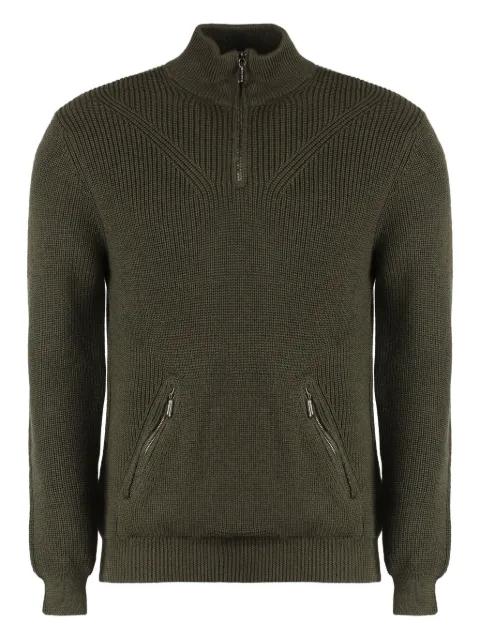 ribbed-knit half-zip pullover by MOORER