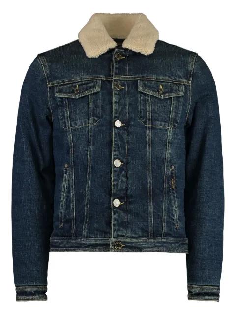 sheepskin-trimmed denim jacket by MOORER