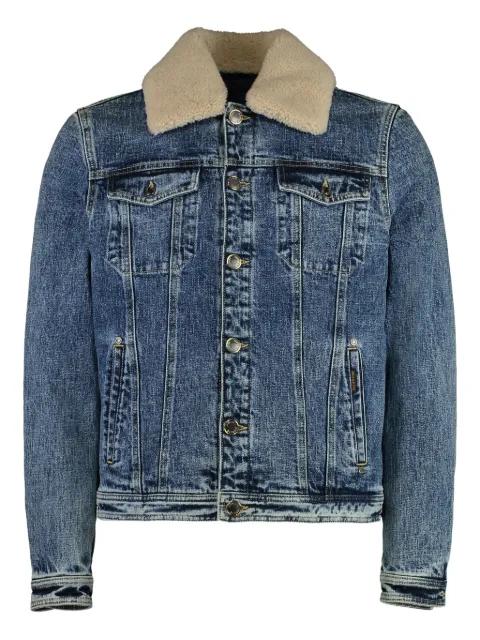 sheepskin-trimmed denim jacket by MOORER