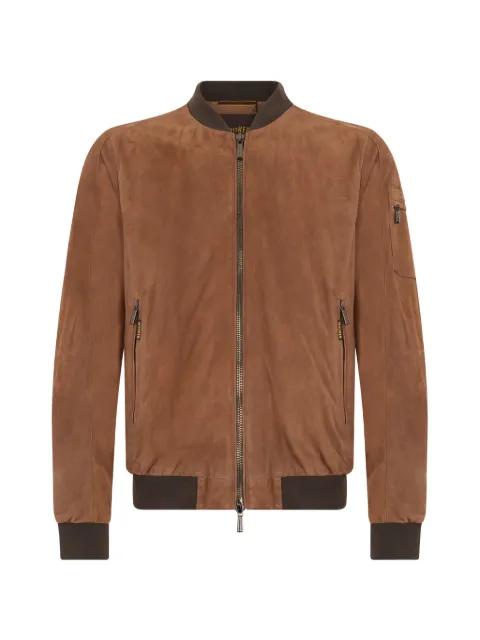 suede bomber jacket by MOORER