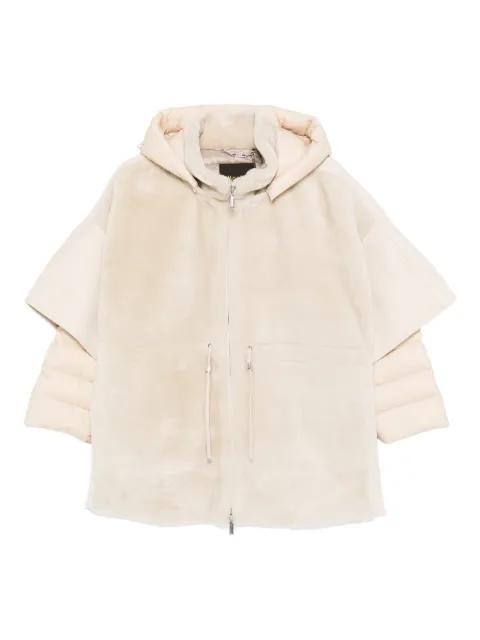 zip-fastening hoodied coat by MOORER