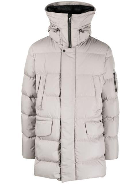zip-up padded down jacket by MOORER