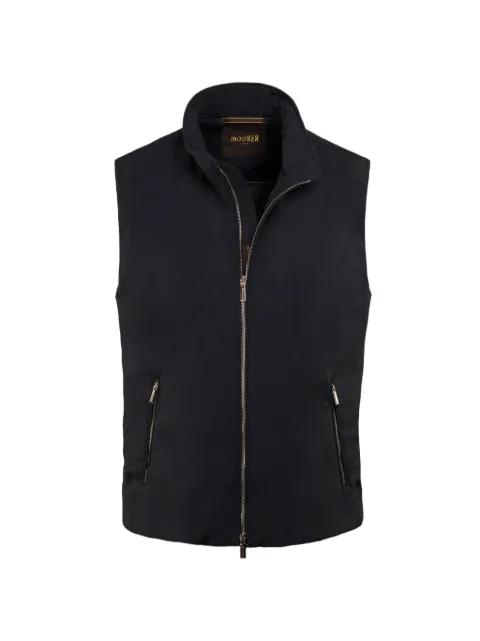 zip virgin wool vest by MOORER