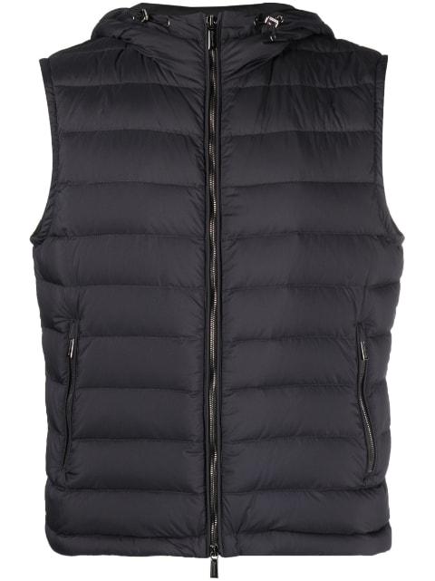 zipped hoodied gilet by MOORER