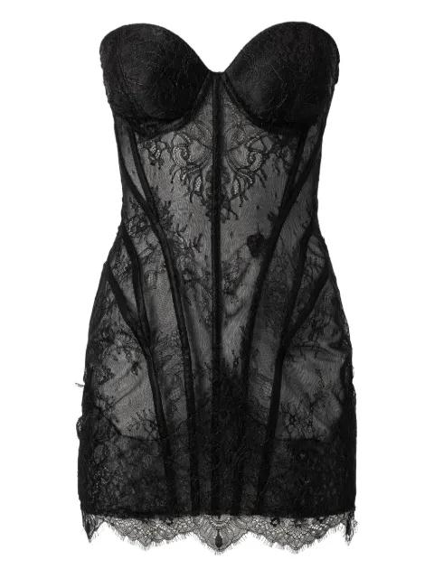 Noir Spell lace mini dress by MOOS STUDIO
