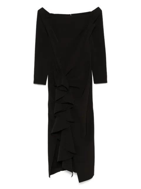 Passion off-shoulder midi dress by MOOS STUDIO