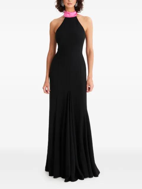 halterneck pleated maxi dress by MOOS STUDIO