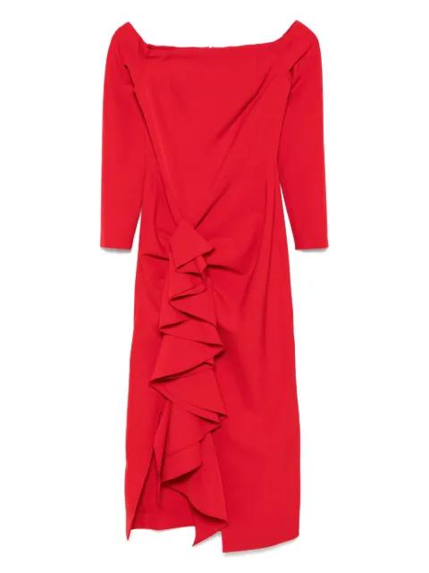 off-shoulder midi dress by MOOS STUDIO
