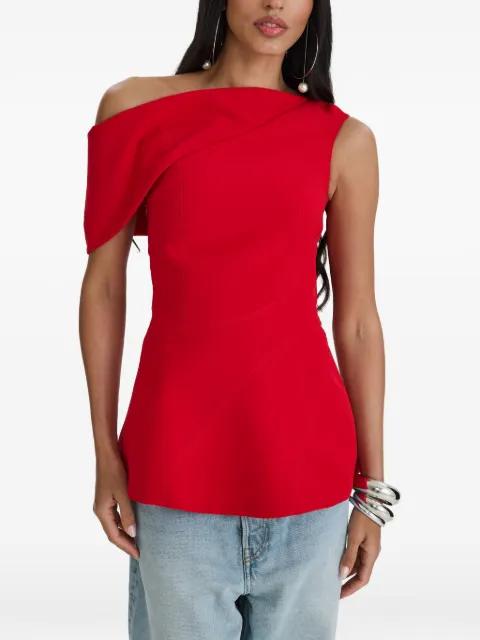 one-shoulder peplum top by MOOS STUDIO