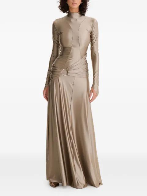 ring-detail long-sleeved maxi dress by MOOS STUDIO