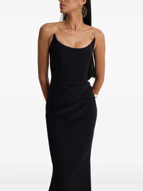 strapless corseted gown maxi dress by MOOS STUDIO