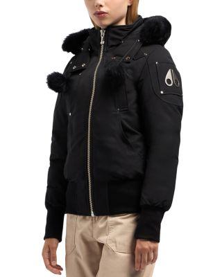 Debbie Shearling Trim Down Bomber Jacket by MOOSE KNUCKLES