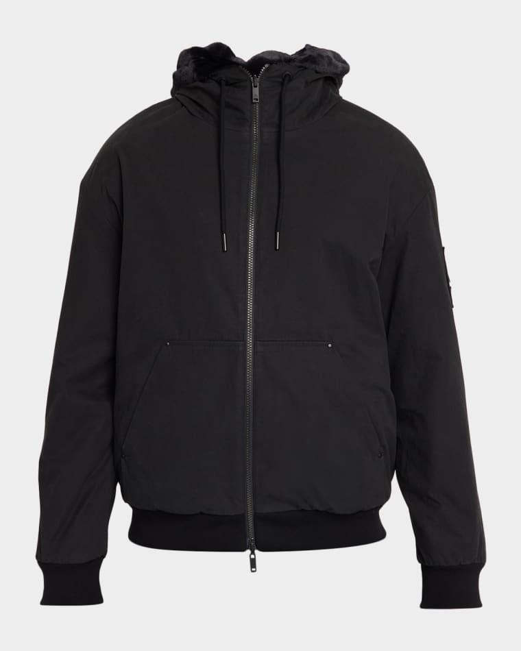 Men's Roland Reversible Bunny Full-Zip Hoodie by MOOSE KNUCKLES