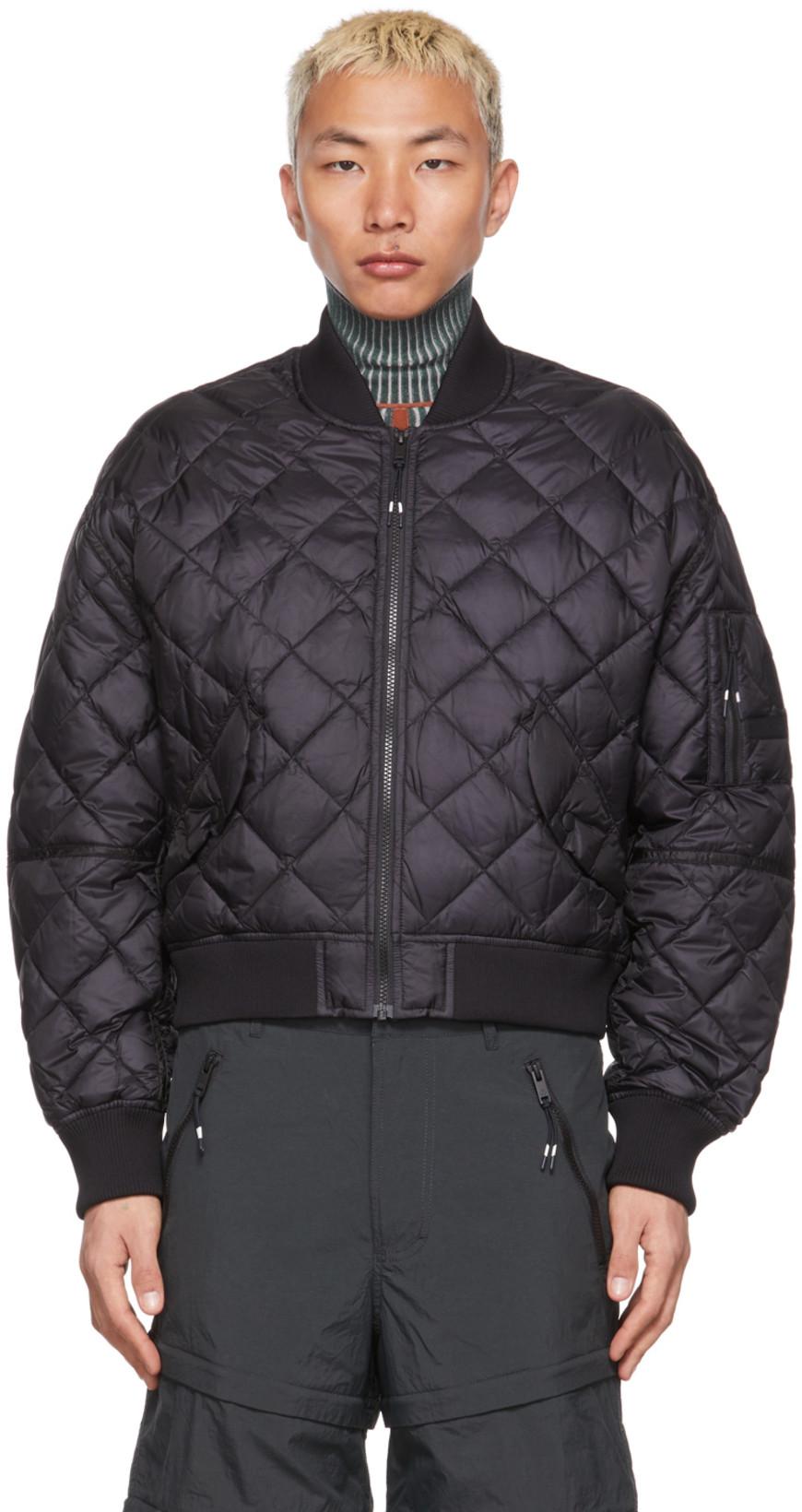 Black Down Quilt Bomber Jacket by MOOSE KNUCKLES X ECKHAUS LATTA