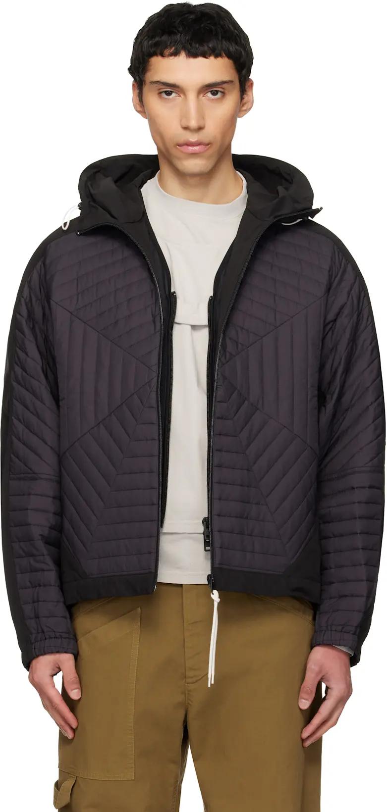 Black Radiant Hybrid Windbreaker Jacket by MORDECAI