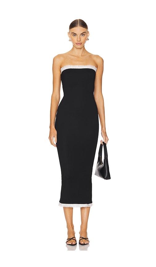 MORE TO COME Addison Strapless Dress in Black by MORE TO COME