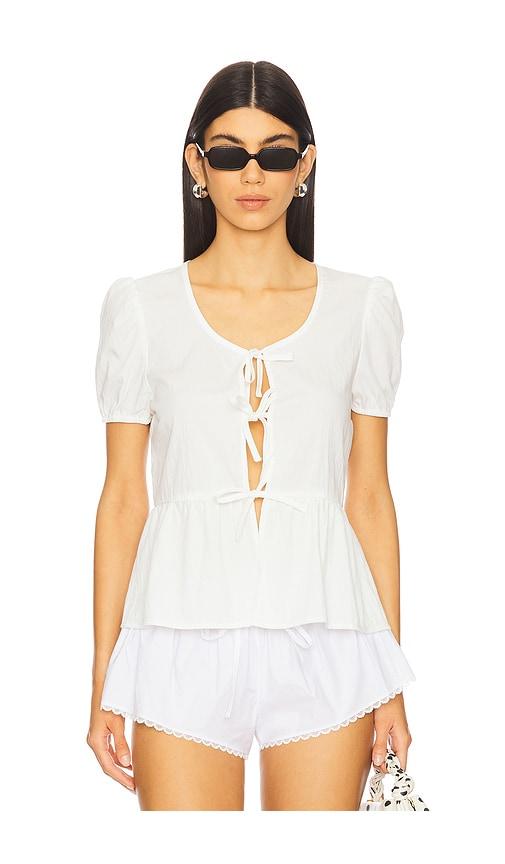 MORE TO COME Alma Top in White by MORE TO COME