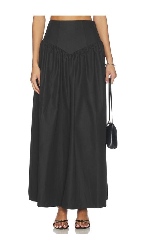MORE TO COME Amaya Maxi Skirt in Black by MORE TO COME