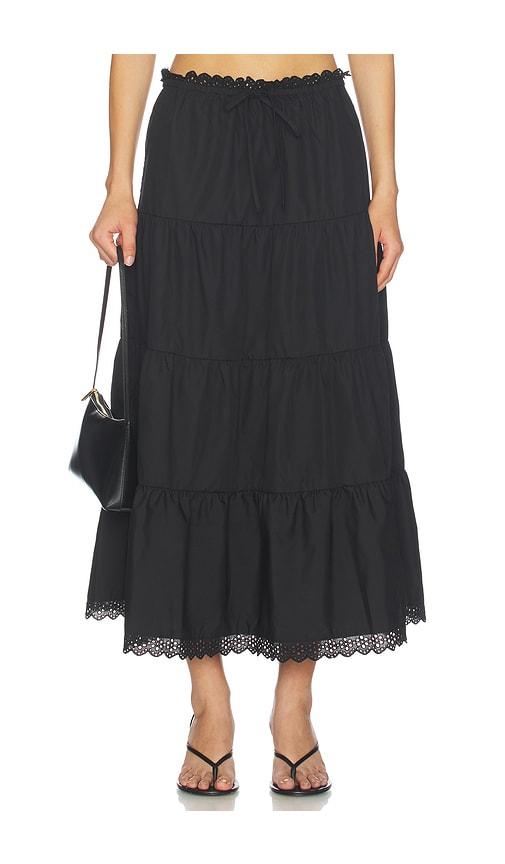 MORE TO COME Angela Maxi Skirt in Black by MORE TO COME
