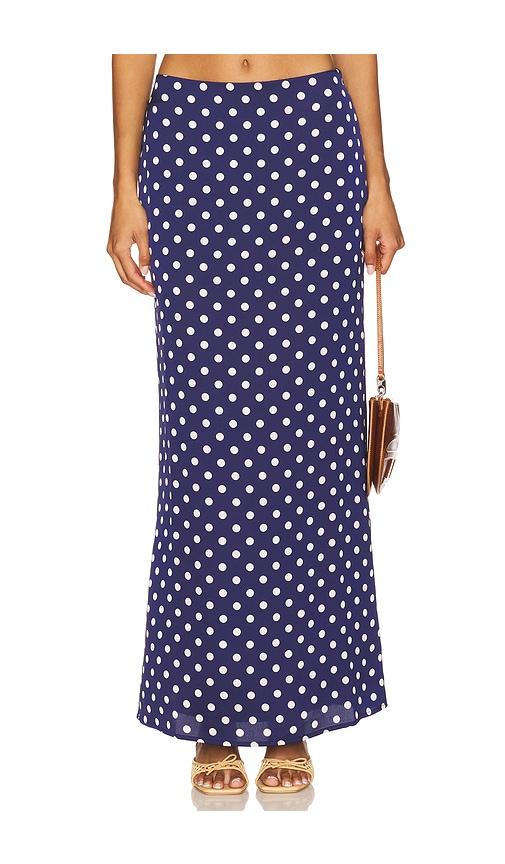 MORE TO COME Annie Maxi Skirt in Navy by MORE TO COME