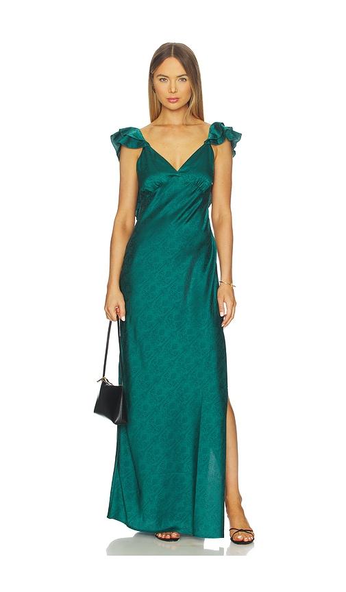 MORE TO COME Becky Ruffle Maxi Dress in Green by MORE TO COME