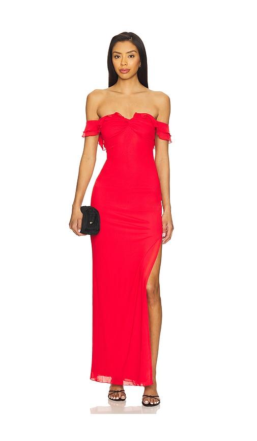 MORE TO COME Blake Maxi Dress in Red by MORE TO COME