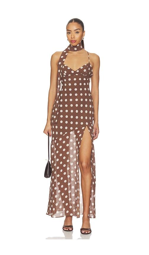 MORE TO COME Briar Maxi Dress in Brown by MORE TO COME