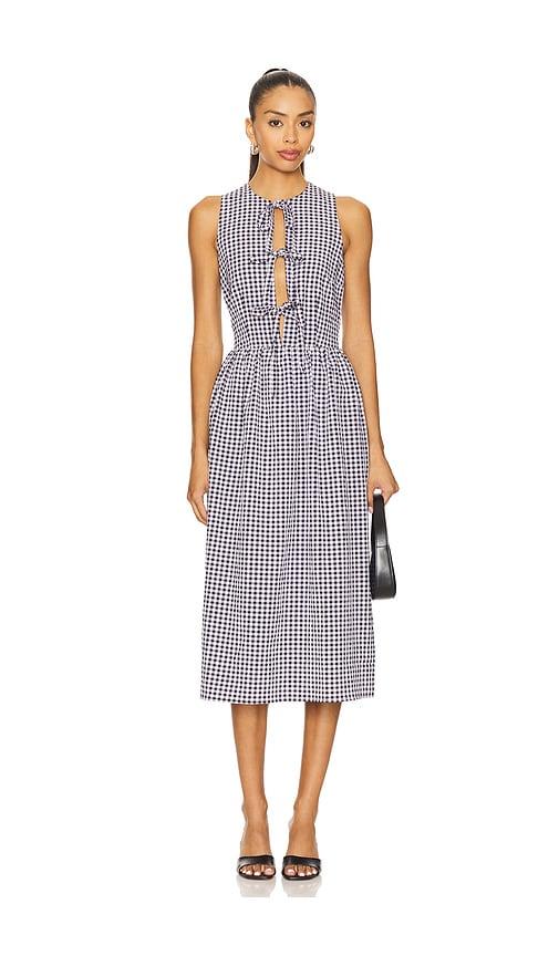 MORE TO COME Candace Midi Dress in Black by MORE TO COME
