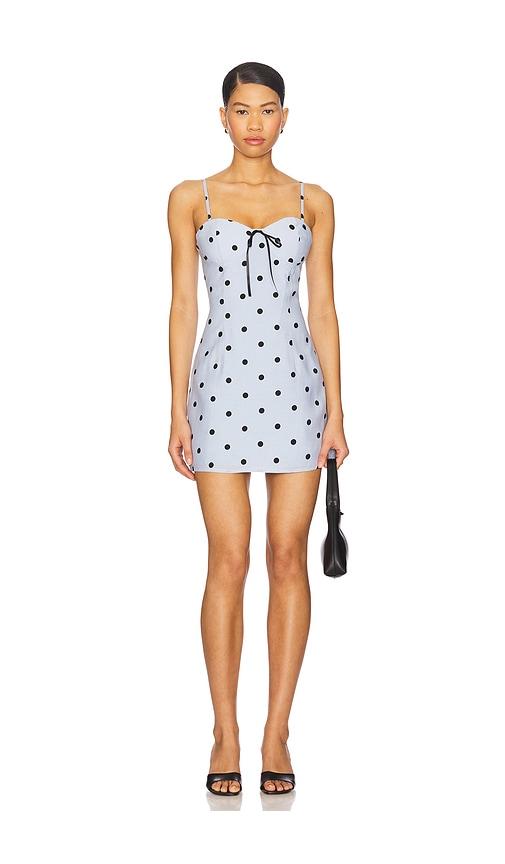 MORE TO COME Cassidy Mini Dress in Baby Blue by MORE TO COME