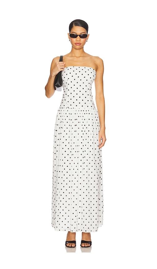 MORE TO COME Celsee Strapless Maxi Dress in White by MORE TO COME