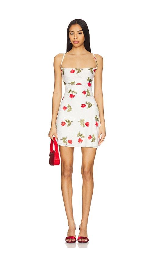 MORE TO COME Charli Mini Dress in White by MORE TO COME
