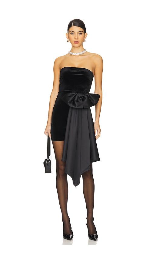 MORE TO COME Clea Velvet Dress in Black by MORE TO COME