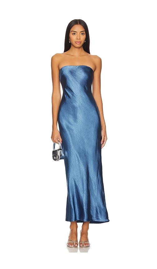 MORE TO COME Emma Strapless Maxi Dress in Navy by MORE TO COME