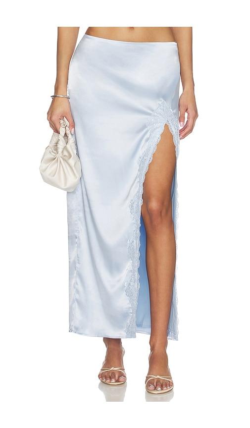 MORE TO COME Flyn Maxi Skirt in Baby Blue by MORE TO COME