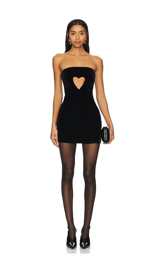 MORE TO COME Gionna Mini Dress in Black by MORE TO COME