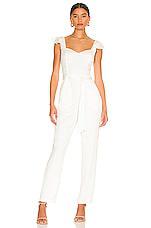 MORE TO COME Gloria Flutter Jumpsuit in White by MORE TO COME
