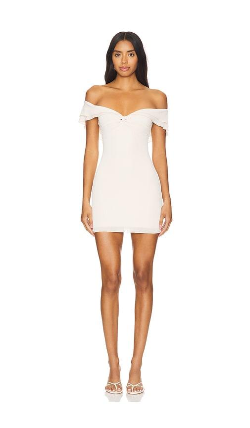 MORE TO COME Graciela Off Shoulder Dress in Cream by MORE TO COME