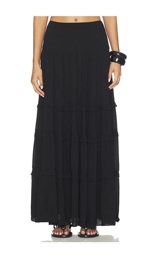MORE TO COME Harlow Maxi Skirt in Black by MORE TO COME