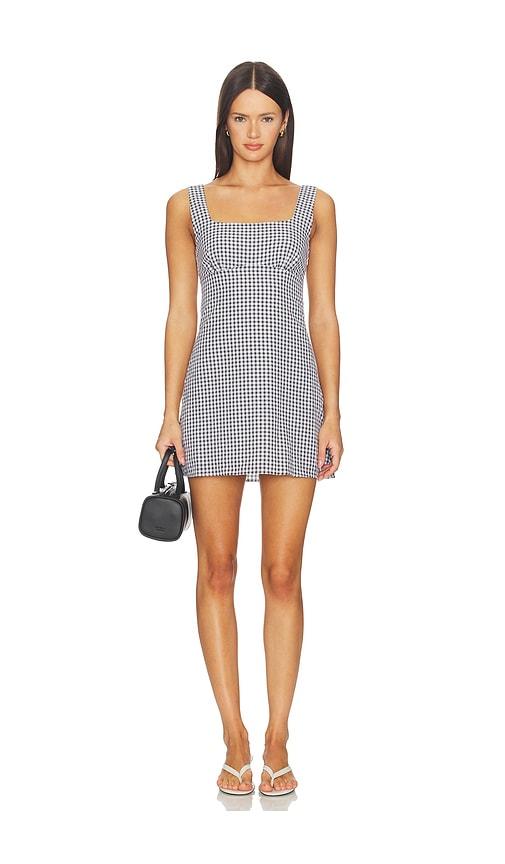MORE TO COME Holden Mini Dress in Black,White by MORE TO COME