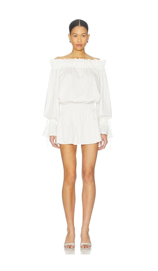 MORE TO COME Inara Mini Dress in White by MORE TO COME