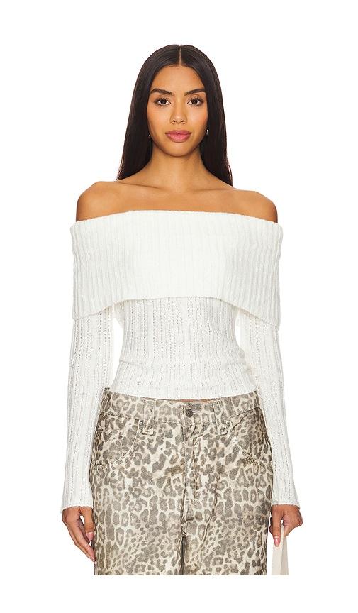 MORE TO COME Ingrid Off Shoulder Sweater in Cream by MORE TO COME