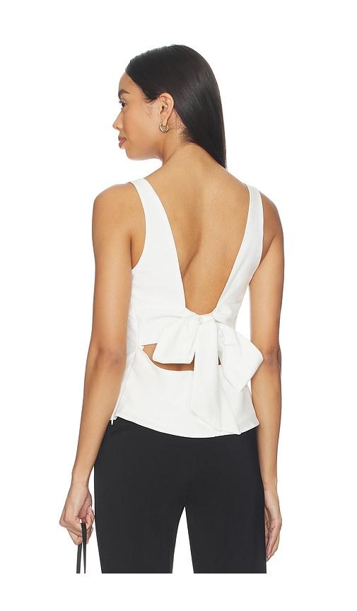 MORE TO COME Jaden Tie Top in White by MORE TO COME