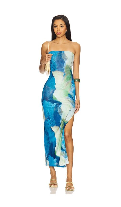 MORE TO COME Jamila Maxi Dress in Blue,Green by MORE TO COME MORE TO COME Jamila Maxi Dress in Blue,Green by MORE TO COME