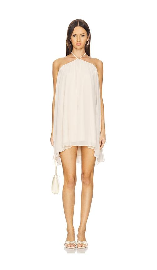 MORE TO COME Jasmina Halter Mini Dress in Cream by MORE TO COME