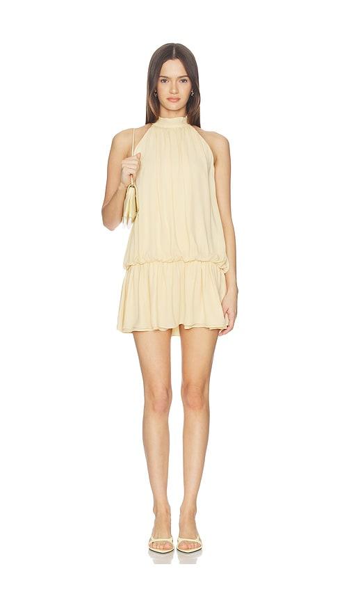 MORE TO COME Kassia Mini Dress in Lemon by MORE TO COME