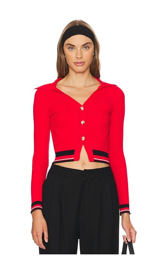MORE TO COME Keegan Cardigan in Red by MORE TO COME